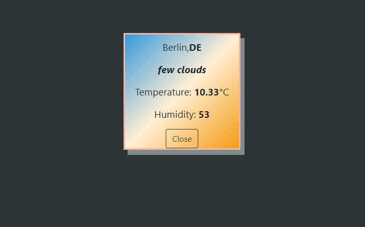 Screenshot of Weather App