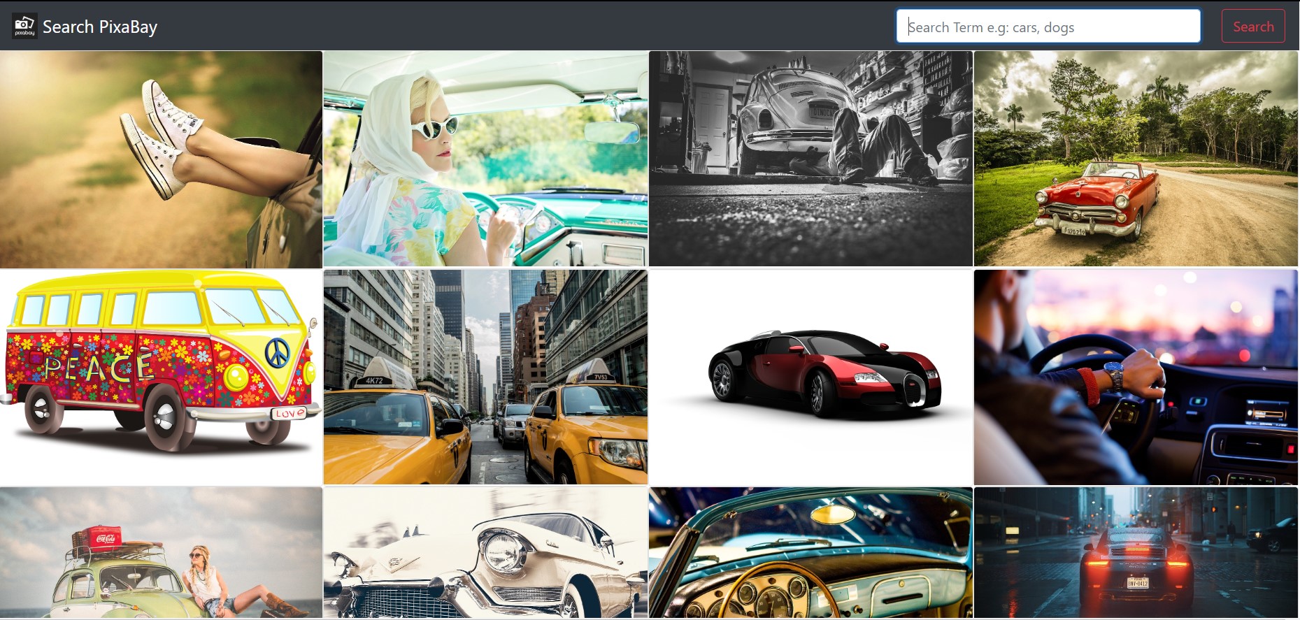 Screenshot of Image Search
