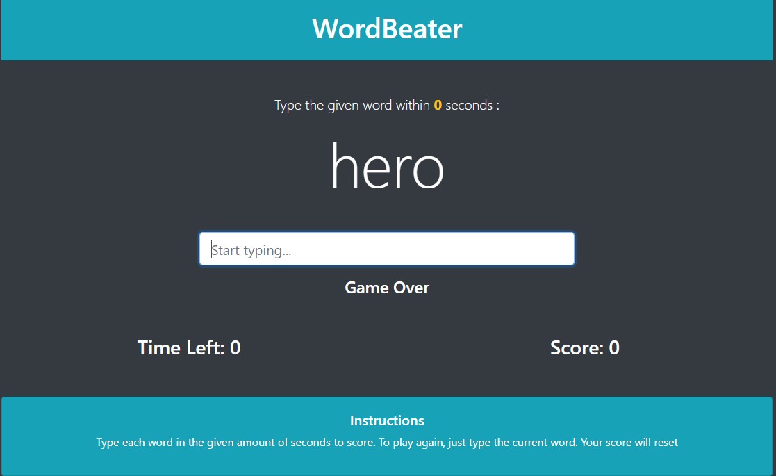 Screenshot of Speed Typing