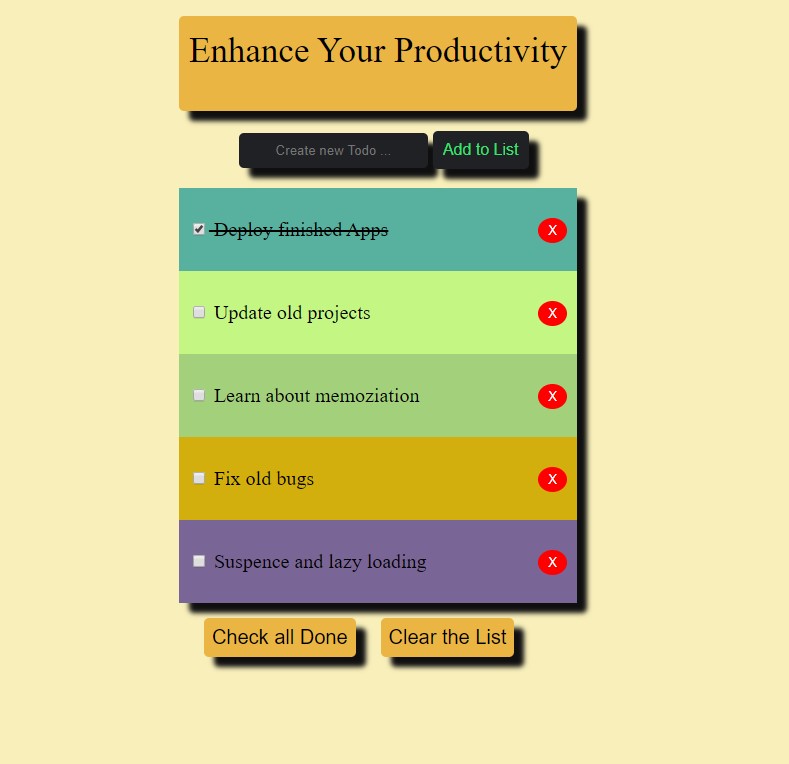 Screenshot of ToDo App